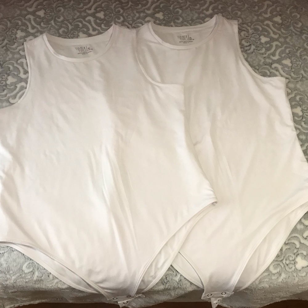 TWO Time & TRU White Bodysuits XL